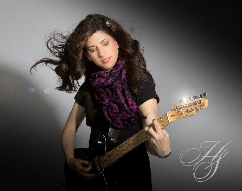Musicain performer in studio portrait