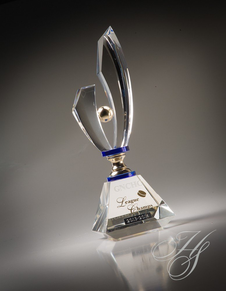 A trophy that is on top of a table.