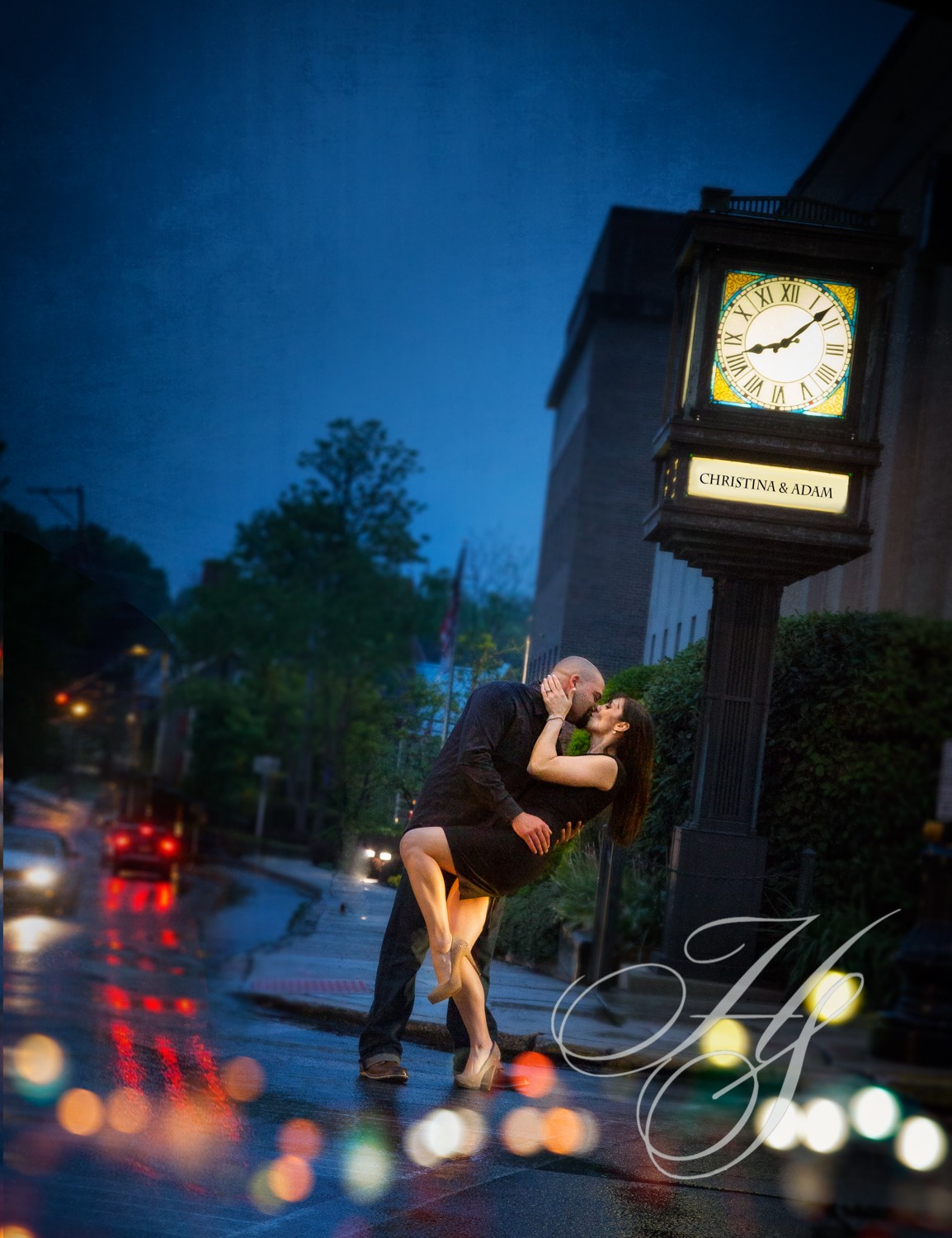 engagement Portrait street Newtown PA