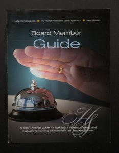 A cover of the board member guide