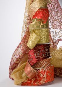 A close up of the fabric on a chair